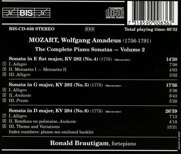 Mozart: Complete Piano Sonatas Vol.2 - Ronald Brautigam | TYQmusic