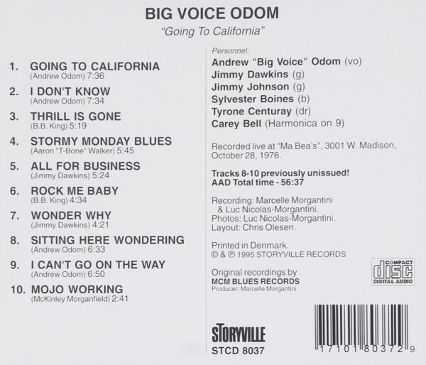 Big Voice Odom - Going To California - Mcm Blues Se