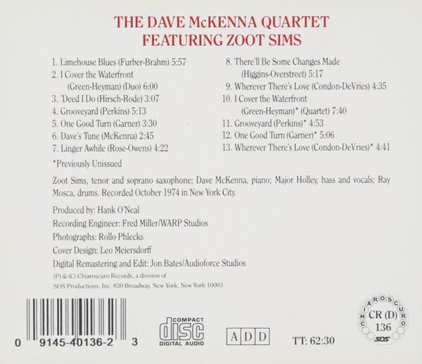 Dave McKenna Quartet - With Zoot Sims