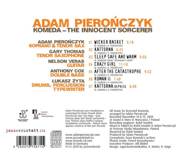 Adam Pieronczyk Quintet - Komeda The Innocent Sorce
